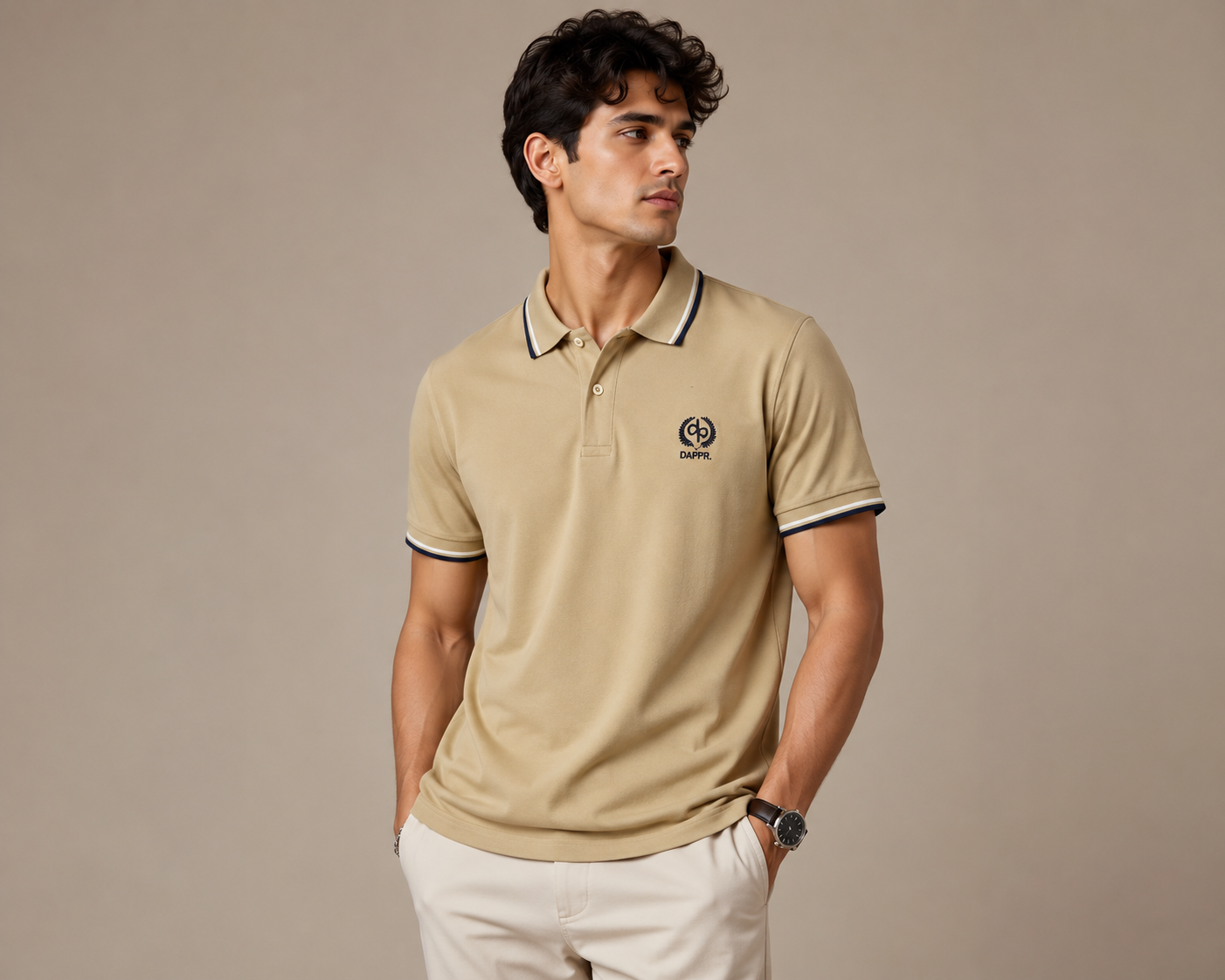 ORGANIC COTTON AIRTEX BUTTON POLO T-SHIRT