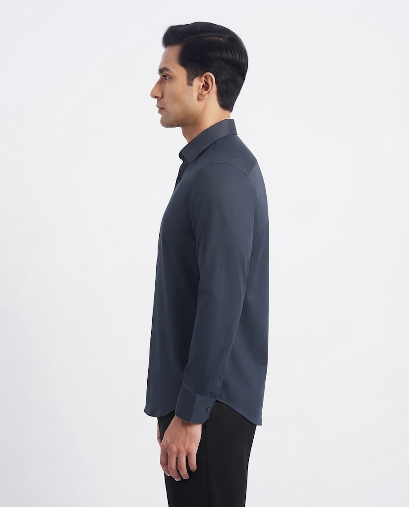 DEEP NAVY STITCHLESS RAYON FULL SLEEVE SHIRT
