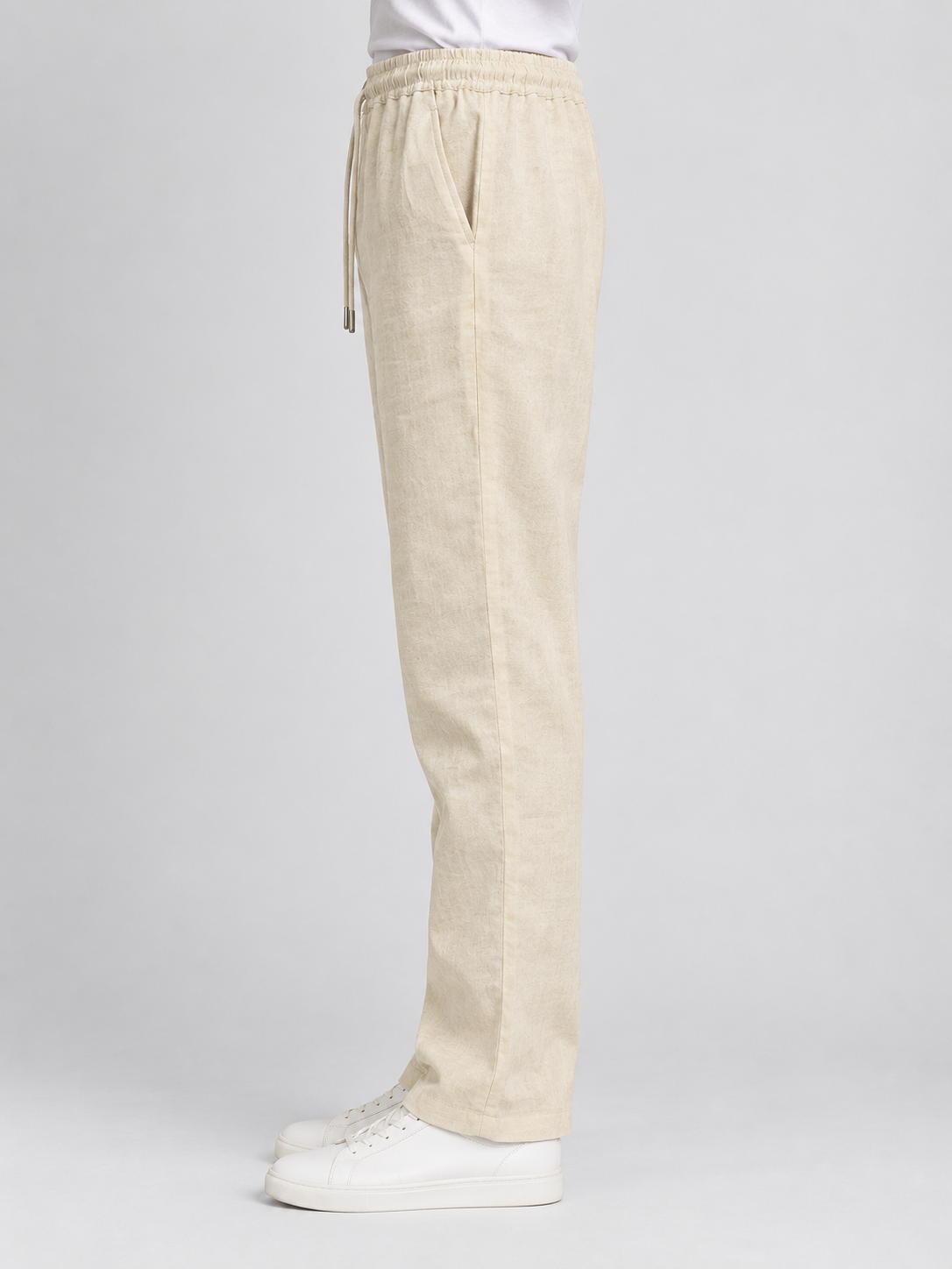 LINEN BLEND FULL ELASTIC TROUSER