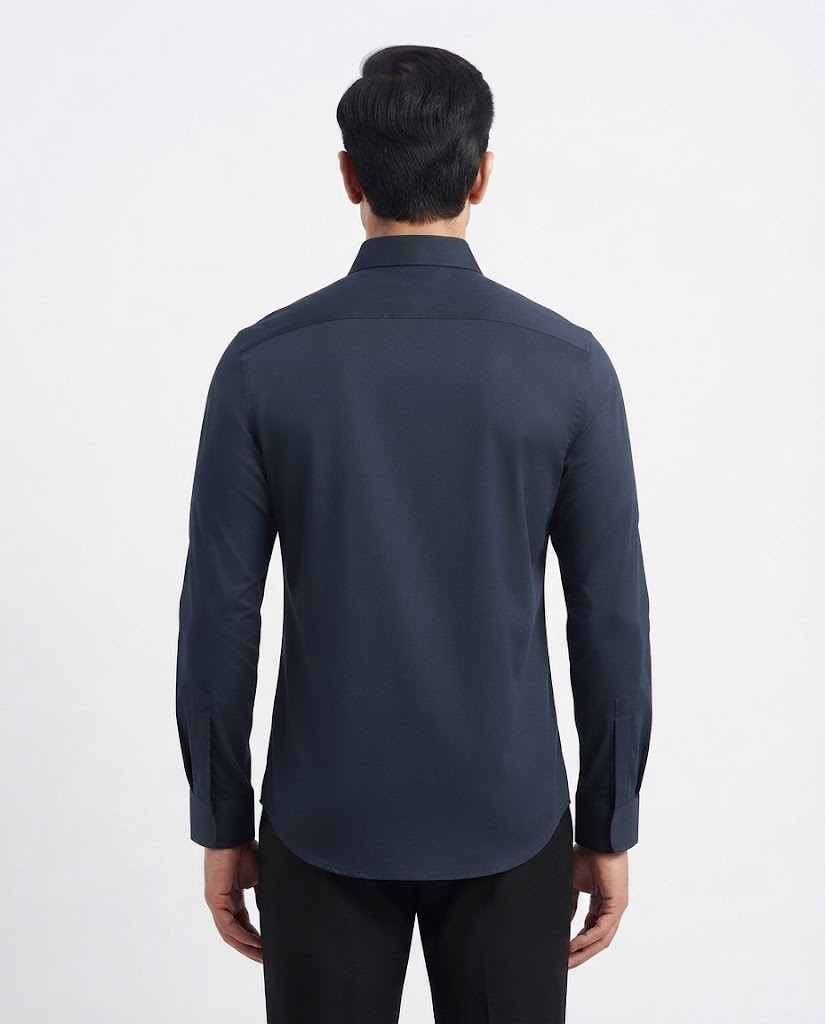 DEEP NAVY STITCHLESS RAYON FULL SLEEVE SHIRT